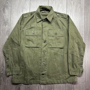 Vintage 1972 Dutch Military HBT Field Shirt Jacket Men XL Olive Drab 96-100 KL